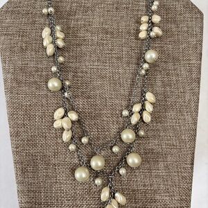 Talbots Silver and Cream Necklace